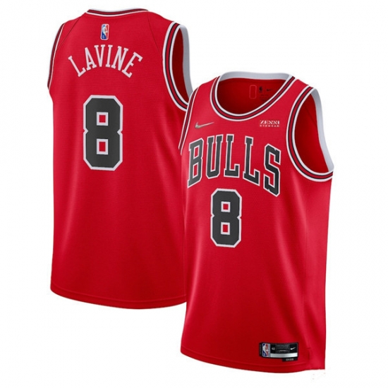 Men Chicago Bulls 8 Zach LaVine 75th Anniversary Red Swingman Stitched Basketball Jersey Men Chicago Bulls 8 Zach LaVine 75th Anniversary Red Swingman Stitched Basketball Jersey