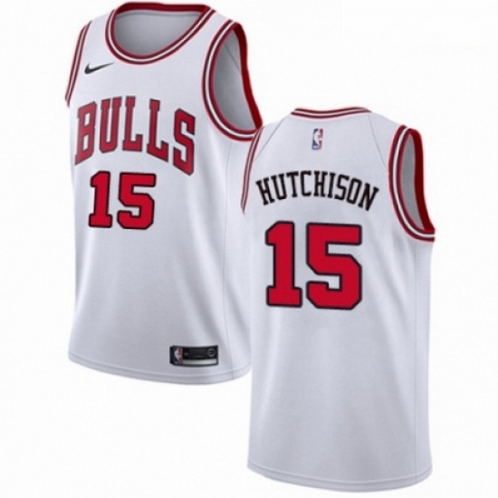 Mens Nike Chicago Bulls 15 Chandler Hutchison Swingman White NBA Jersey Association Edition Mens Nike Chicago Bulls 15 Chandler Hutchison Swingman White NBA Jersey Association Edition