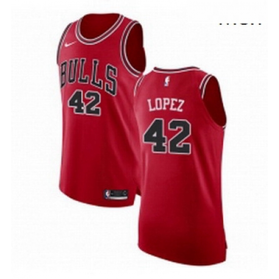 Mens Nike Chicago Bulls 42 Robin Lopez Authentic Red Road NBA Jersey Icon Edition Mens Nike Chicago Bulls 42 Robin Lopez Authentic Red Road NBA Jersey Icon Edition