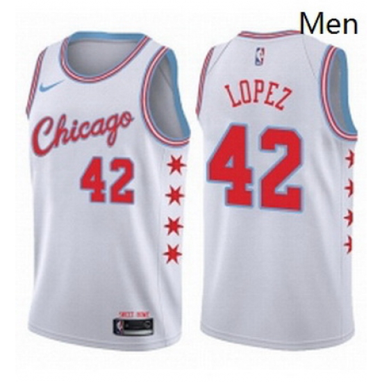 Mens Nike Chicago Bulls 42 Robin Lopez Authentic White NBA Jersey City Edition Mens Nike Chicago Bulls 42 Robin Lopez Authentic White NBA Jersey City Edition