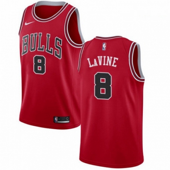 Mens Nike Chicago Bulls 8 Zach LaVine Swingman Red Road NBA Jersey Icon Edition Mens Nike Chicago Bulls 8 Zach LaVine Swingman Red Road NBA Jersey Icon Edition