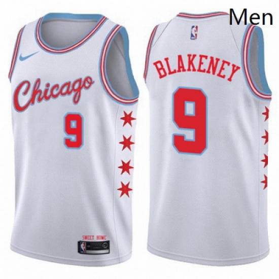 Mens Nike Chicago Bulls 9 Antonio Blakeney Swingman White NBA Jersey City Edition Mens Nike Chicago Bulls 9 Antonio Blakeney Swingman White NBA Jersey City Edition