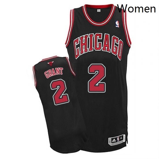 Womens Adidas Chicago Bulls 2 Jerian Grant Authentic Black Alternate NBA Jersey Womens Adidas Chicago Bulls 2 Jerian Grant Authentic Black Alternate NBA Jersey