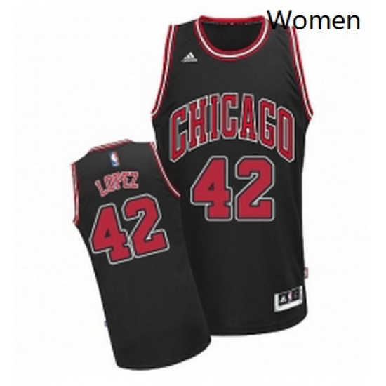 Womens Adidas Chicago Bulls 42 Robin Lopez Swingman Black Alternate NBA Jersey Womens Adidas Chicago Bulls 42 Robin Lopez Swingman Black Alternate NBA Jersey