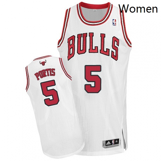 Womens Adidas Chicago Bulls 5 Bobby Portis Authentic White Home NBA Jersey Womens Adidas Chicago Bulls 5 Bobby Portis Authentic White Home NBA Jersey