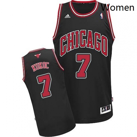 Womens Adidas Chicago Bulls 7 Toni Kukoc Swingman Black Alternate NBA Jersey Womens Adidas Chicago Bulls 7 Toni Kukoc Swingman Black Alternate NBA Jersey
