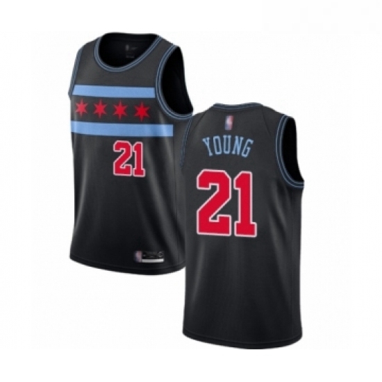Womens Chicago Bulls 21 Thaddeus Young Swingman Black Basketball Jersey City Edition Womens Chicago Bulls 21 Thaddeus Young Swingman Black Basketball Jersey City Edition