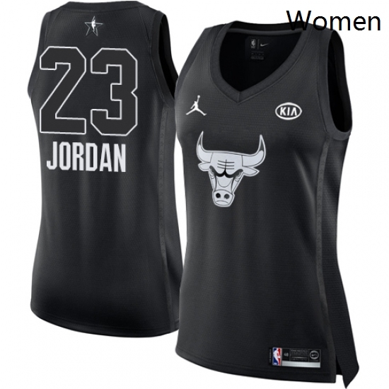 Womens Nike Chicago Bulls 23 Michael Jordan Swingman Black 2018 All Star Game Womens Nike Chicago Bulls 23 Michael Jordan Swingman Black 2018 All Star Game
