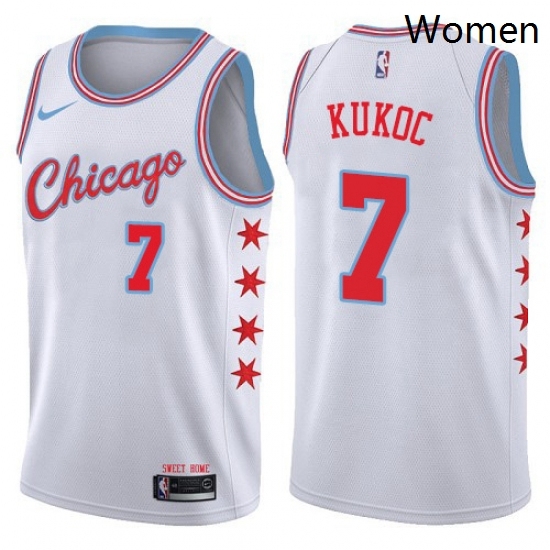Womens Nike Chicago Bulls 7 Toni Kukoc Swingman White NBA Jersey City Edition Womens Nike Chicago Bulls 7 Toni Kukoc Swingman White NBA Jersey City Edition