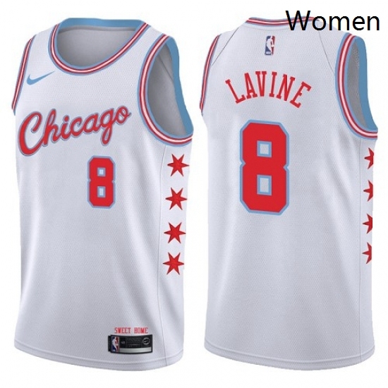 Womens Nike Chicago Bulls 8 Zach LaVine Swingman White NBA Jersey City Edition Womens Nike Chicago Bulls 8 Zach LaVine Swingman White NBA Jersey City Edition