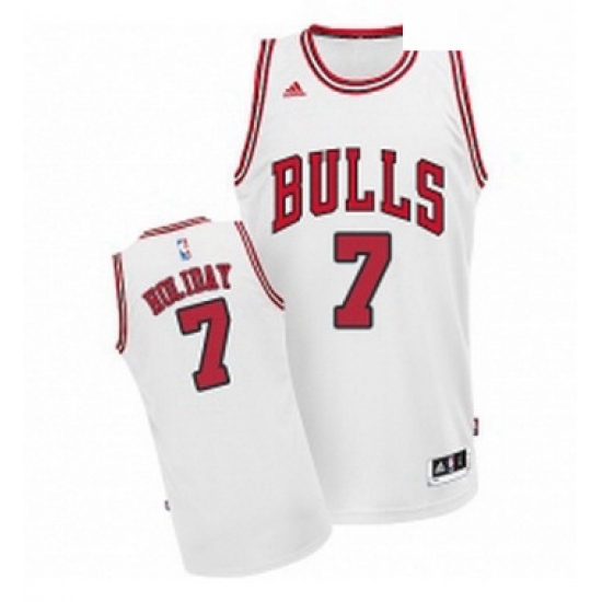 Youth Adidas Chicago Bulls 7 Justin Holiday Swingman White Home NBA Jersey Youth Adidas Chicago Bulls 7 Justin Holiday Swingman White Home NBA Jersey