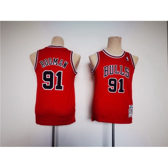 Youth Chicago Bulls 91 Dennis Rodman Red Stitched Basketball Jersey Youth Chicago Bulls 91 Dennis Rodman Red Stitched Basketball Jersey