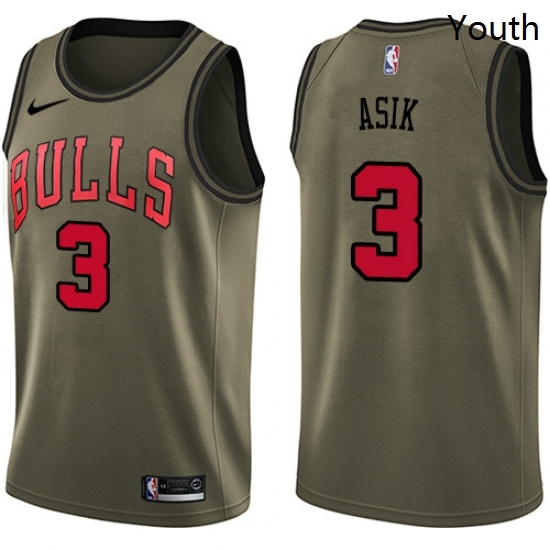 Youth Nike Chicago Bulls 3 Omer Asik Swingman Green Salute to Service NBA Jersey Youth Nike Chicago Bulls 3 Omer Asik Swingman Green Salute to Service NBA Jersey