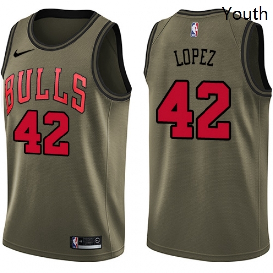 Youth Nike Chicago Bulls 42 Robin Lopez Swingman Green Salute to Service NBA Jersey Youth Nike Chicago Bulls 42 Robin Lopez Swingman Green Salute to Service NBA Jersey