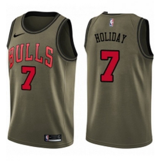 Youth Nike Chicago Bulls 7 Justin Holiday Swingman Green Salute to Service NBA Jersey Youth Nike Chicago Bulls 7 Justin Holiday Swingman Green Salute to Service NBA Jersey