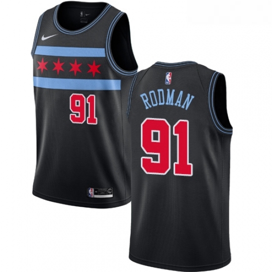 Youth Nike Chicago Bulls 91 Dennis Rodman Swingman Black NBA Jersey City Edition Youth Nike Chicago Bulls 91 Dennis Rodman Swingman Black NBA Jersey City Edition
