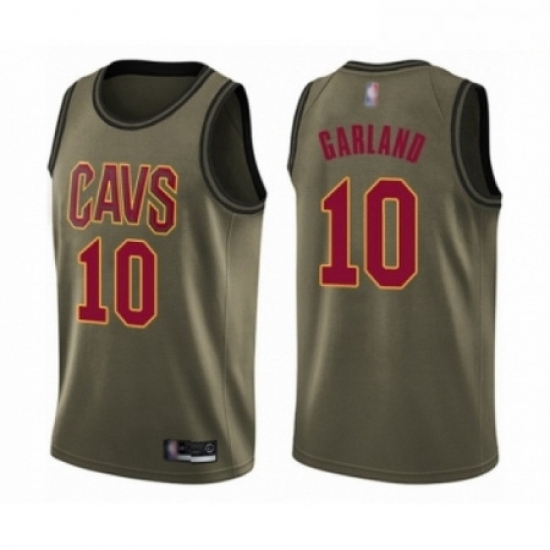 Mens Cleveland Cavaliers 10 Darius Garland Swingman Green Salute to Service Basketball Jersey Mens Cleveland Cavaliers 10 Darius Garland Swingman Green Salute to Service Basketball Jersey
