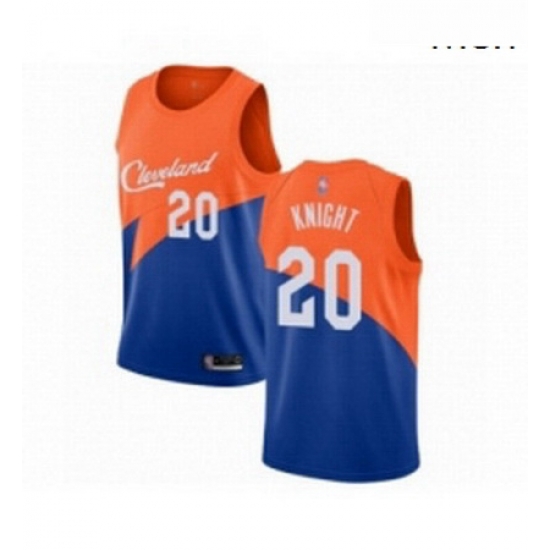 Mens Cleveland Cavaliers 20 Brandon Knight Authentic Blue Basketball Jersey City Edition 