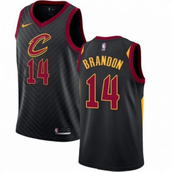 Mens Nike Cleveland Cavaliers 14 Terrell Brandon Authentic Black Alternate NBA Jersey Statement Edition Mens Nike Cleveland Cavaliers 14 Terrell Brandon Authentic Black Alternate NBA Jersey Statement Edition