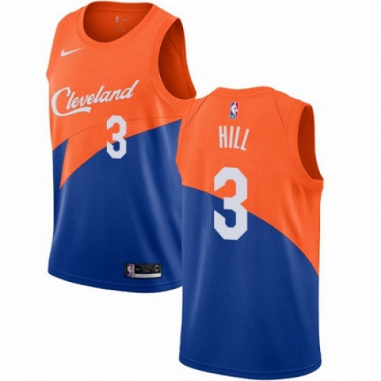 Mens Nike Cleveland Cavaliers 3 George Hill Swingman Blue NBA Jersey City Edition Mens Nike Cleveland Cavaliers 3 George Hill Swingman Blue NBA Jersey City Edition