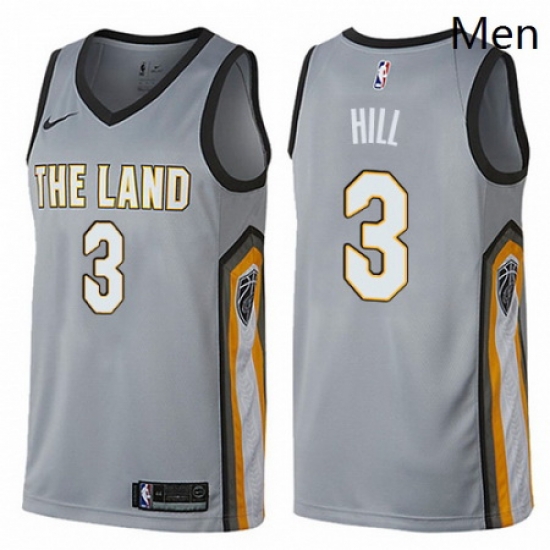 Mens Nike Cleveland Cavaliers 3 George Hill Swingman Gray NBA Jersey City Edition Mens Nike Cleveland Cavaliers 3 George Hill Swingman Gray NBA Jersey City Edition