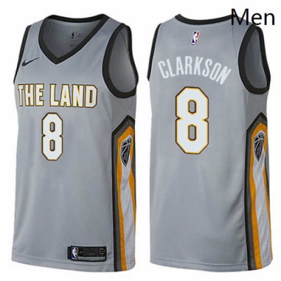 Mens Nike Cleveland Cavaliers 8 Jordan Clarkson Swingman Gray NBA Jersey City Edition Mens Nike Cleveland Cavaliers 8 Jordan Clarkson Swingman Gray NBA Jersey City Edition