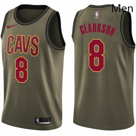 Mens Nike Cleveland Cavaliers 8 Jordan Clarkson Swingman Green Salute to Service NBA Jersey Mens Nike Cleveland Cavaliers 8 Jordan Clarkson Swingman Green Salute to Service NBA Jersey