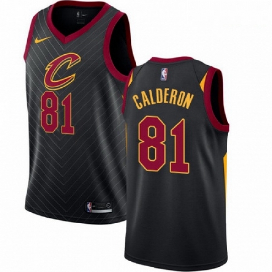 Mens Nike Cleveland Cavaliers 81 Jose Calderon Authentic Black Alternate NBA Jersey Statement Edition Mens Nike Cleveland Cavaliers 81 Jose Calderon Authentic Black Alternate NBA Jersey Statement Edition