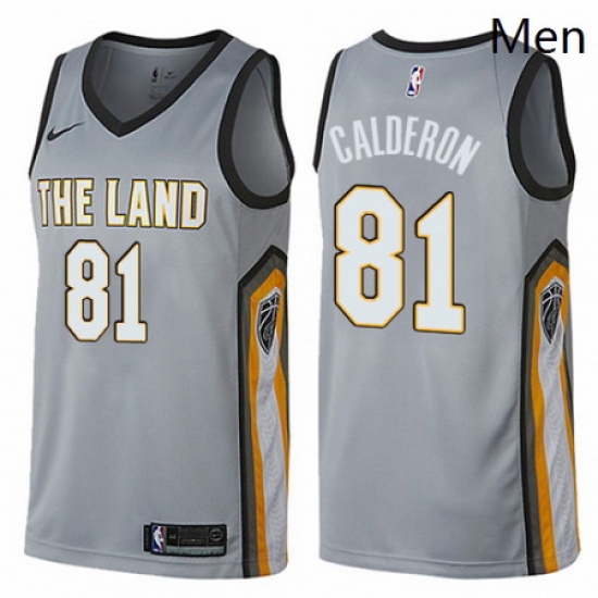 Mens Nike Cleveland Cavaliers 81 Jose Calderon Swingman Gray NBA Jersey City Edition Mens Nike Cleveland Cavaliers 81 Jose Calderon Swingman Gray NBA Jersey City Edition