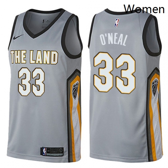 Womens Nike Cleveland Cavaliers 33 Shaquille ONeal Swingman Gray NBA Jersey City Edition Womens Nike Cleveland Cavaliers 33 Shaquille ONeal Swingman Gray NBA Jersey City Edition
