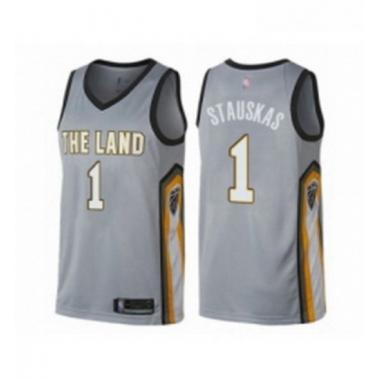 Youth Cleveland Cavaliers 1 Nik Stauskas Swingman Gray Basketball Jersey City Edition Youth Cleveland Cavaliers 1 Nik Stauskas Swingman Gray Basketball Jersey City Edition