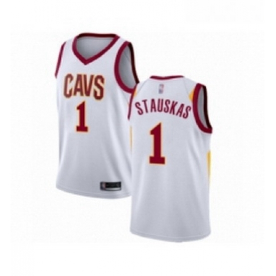 Youth Cleveland Cavaliers 1 Nik Stauskas Swingman White Basketball Jersey Association Edition Youth Cleveland Cavaliers 1 Nik Stauskas Swingman White Basketball Jersey Association Edition
