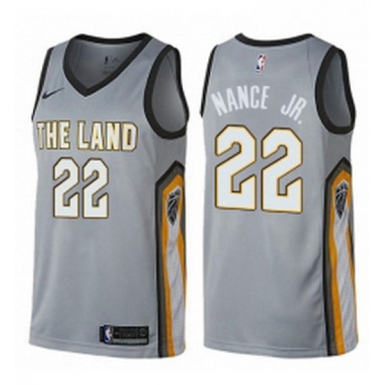 Youth Nike Cleveland Cavaliers 22 Larry Nance Jr Swingman Gray NBA Jersey City Edition 