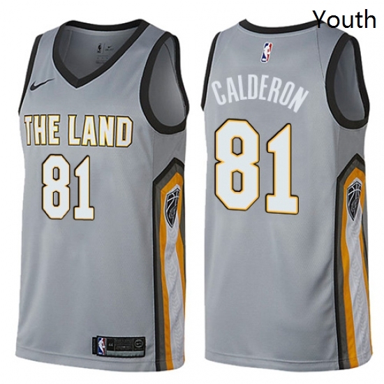 Youth Nike Cleveland Cavaliers 81 Jose Calderon Swingman Gray NBA Jersey City Edition Youth Nike Cleveland Cavaliers 81 Jose Calderon Swingman Gray NBA Jersey City Edition