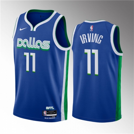 Men Dallas Mavericks 11 Kyrie Irving Blue 2022 23 City Edition Stitched Basketball Jersey Men Dallas Mavericks 11 Kyrie Irving Blue 2022 23 City Edition Stitched Basketball Jersey