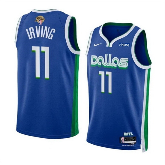 Men Dallas Mavericks 11 Kyrie Irving Blue 2024 Finals City Edition Stitched Basketball Jersey Men Dallas Mavericks 11 Kyrie Irving Blue 2024 Finals City Edition Stitched Basketball Jersey