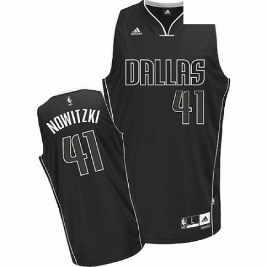 Mens Adidas Dallas Mavericks 41 Dirk Nowitzki Swingman BlackWhite Fashion NBA Jersey Mens Adidas Dallas Mavericks 41 Dirk Nowitzki Swingman BlackWhite Fashion NBA Jersey
