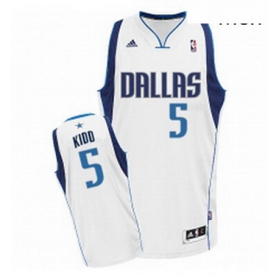 Mens Adidas Dallas Mavericks 5 Jason Kidd Swingman White Home NBA Jersey Mens Adidas Dallas Mavericks 5 Jason Kidd Swingman White Home NBA Jersey