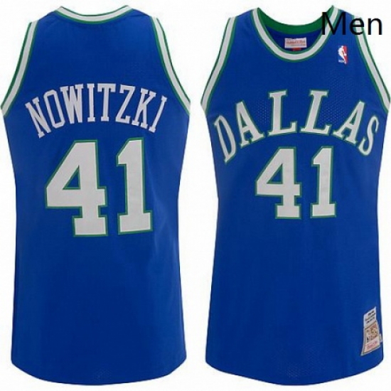 Mens Mitchell and Ness Dallas Mavericks 41 Dirk Nowitzki Swingman Blue Throwback NBA Jersey Mens Mitchell and Ness Dallas Mavericks 41 Dirk Nowitzki Swingman Blue Throwback NBA Jersey