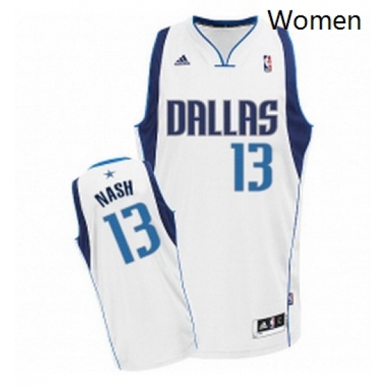 Womens Adidas Dallas Mavericks 13 Steve Nash Swingman White Home NBA Jersey Womens Adidas Dallas Mavericks 13 Steve Nash Swingman White Home NBA Jersey