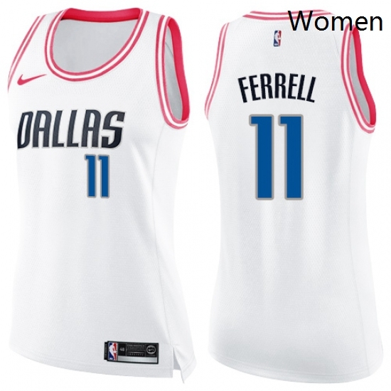 Womens Nike Dallas Mavericks 11 Yogi Ferrell Swingman WhitePink Fashion NBA Jersey Womens Nike Dallas Mavericks 11 Yogi Ferrell Swingman WhitePink Fashion NBA Jersey