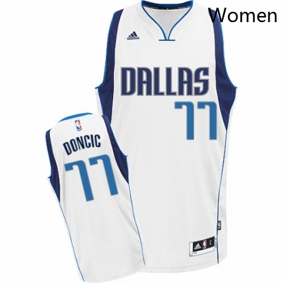 Womens Nike Dallas Mavericks 77 Luka Doncic Swingman White Home NBA Jersey Association Edition Womens Nike Dallas Mavericks 77 Luka Doncic Swingman White Home NBA Jersey Association Edition