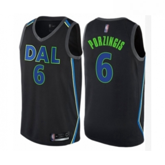 Youth Dallas Mavericks 6 Kristaps Porzingis Swingman Black Basketball Jersey City Edition Youth Dallas Mavericks 6 Kristaps Porzingis Swingman Black Basketball Jersey City Edition