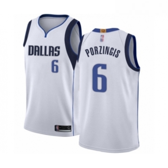 Youth Dallas Mavericks 6 Kristaps Porzingis Swingman White Basketball Jersey Association Edition Youth Dallas Mavericks 6 Kristaps Porzingis Swingman White Basketball Jersey Association Edition