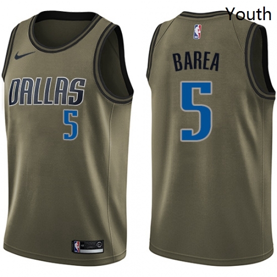 Youth Nike Dallas Mavericks 5 Jose Juan Barea Swingman Green Salute to Service NBA Jersey Youth Nike Dallas Mavericks 5 Jose Juan Barea Swingman Green Salute to Service NBA Jersey
