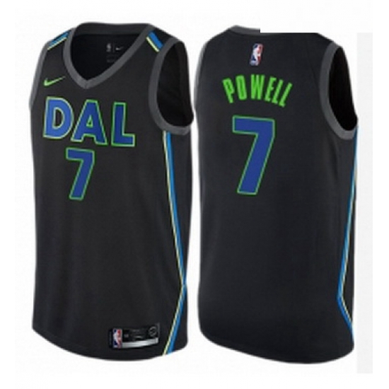 Youth Nike Dallas Mavericks 7 Dwight Powell Swingman Black NBA Jersey City Edition 