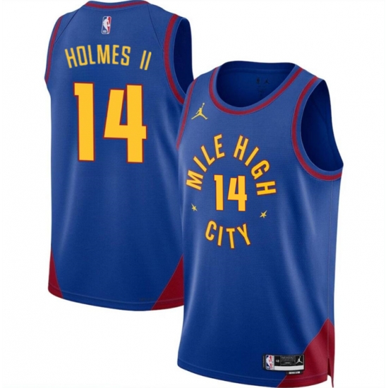 Men Denver Nuggets 14 DaRon Holmes II Blue 2024 Draft Statement Edition Stitched Basketball Jersey Men Denver Nuggets 14 DaRon Holmes II Blue 2024 Draft Statement Edition Stitched Basketball Jersey