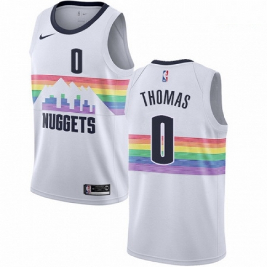 Mens Nike Denver Nuggets 0 Isaiah Thomas Swingman White NBA Jersey City Edition Mens Nike Denver Nuggets 0 Isaiah Thomas Swingman White NBA Jersey City Edition