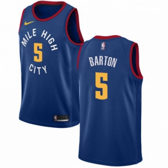 Mens Nike Denver Nuggets 5 Will Barton Authentic Light Blue Alternate NBA Jersey Statement Edition Mens Nike Denver Nuggets 5 Will Barton Authentic Light Blue Alternate NBA Jersey Statement Edition