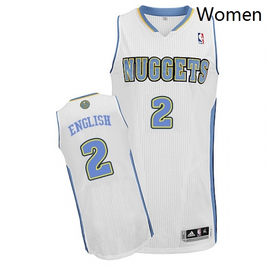 Womens Adidas Denver Nuggets 2 Alex English Authentic White Home NBA Jersey Womens Adidas Denver Nuggets 2 Alex English Authentic White Home NBA Jersey